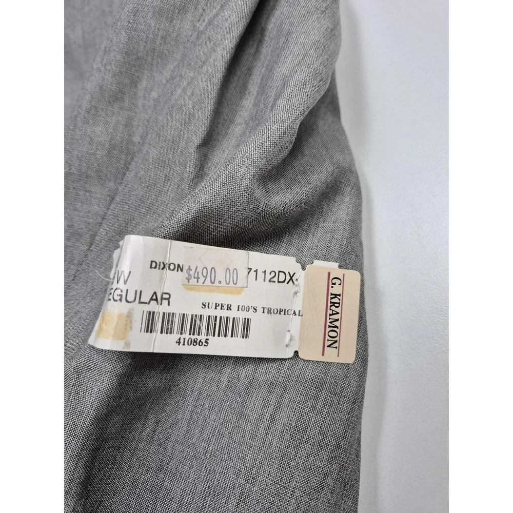 VTG G Kramon Suit Jacket Mens 42R Gray Wool Super 100s Tropical USA Classic Fit